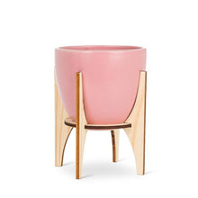 Load image into Gallery viewer, Pot w/Wooden Stand-Pnk