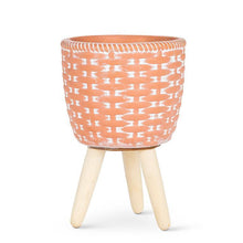 Load image into Gallery viewer, Woven Tripod Planter-Terra pink