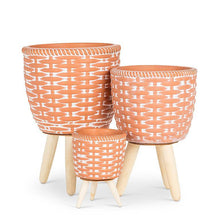 Load image into Gallery viewer, Woven Tripod Planter-Terra pink