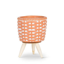 Load image into Gallery viewer, Woven Tripod Planter-Terra pink