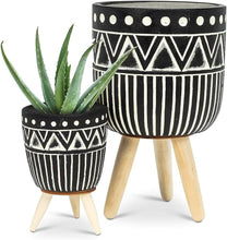 Load image into Gallery viewer, Dot&Line Tripod Planter-Blk