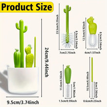 Load image into Gallery viewer, Cactus-Themed Multi-Purpose Cleaning Brush Set
