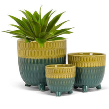 Load image into Gallery viewer, Sm Two Tone Footed Planter-3"D
