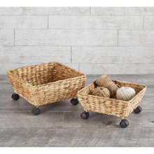 Load image into Gallery viewer, Woven Basket on Wheels

