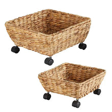 Load image into Gallery viewer, Woven Basket on Wheels
